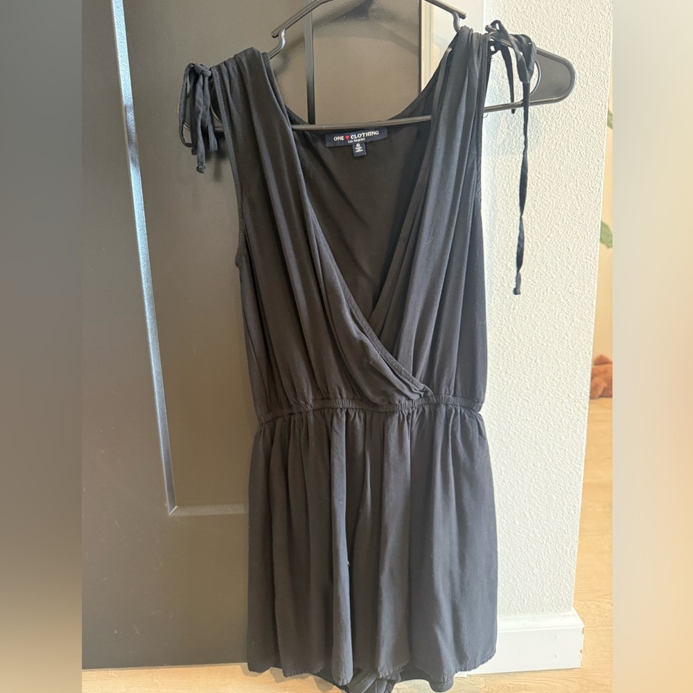 One Clothing Black Wrap Romper